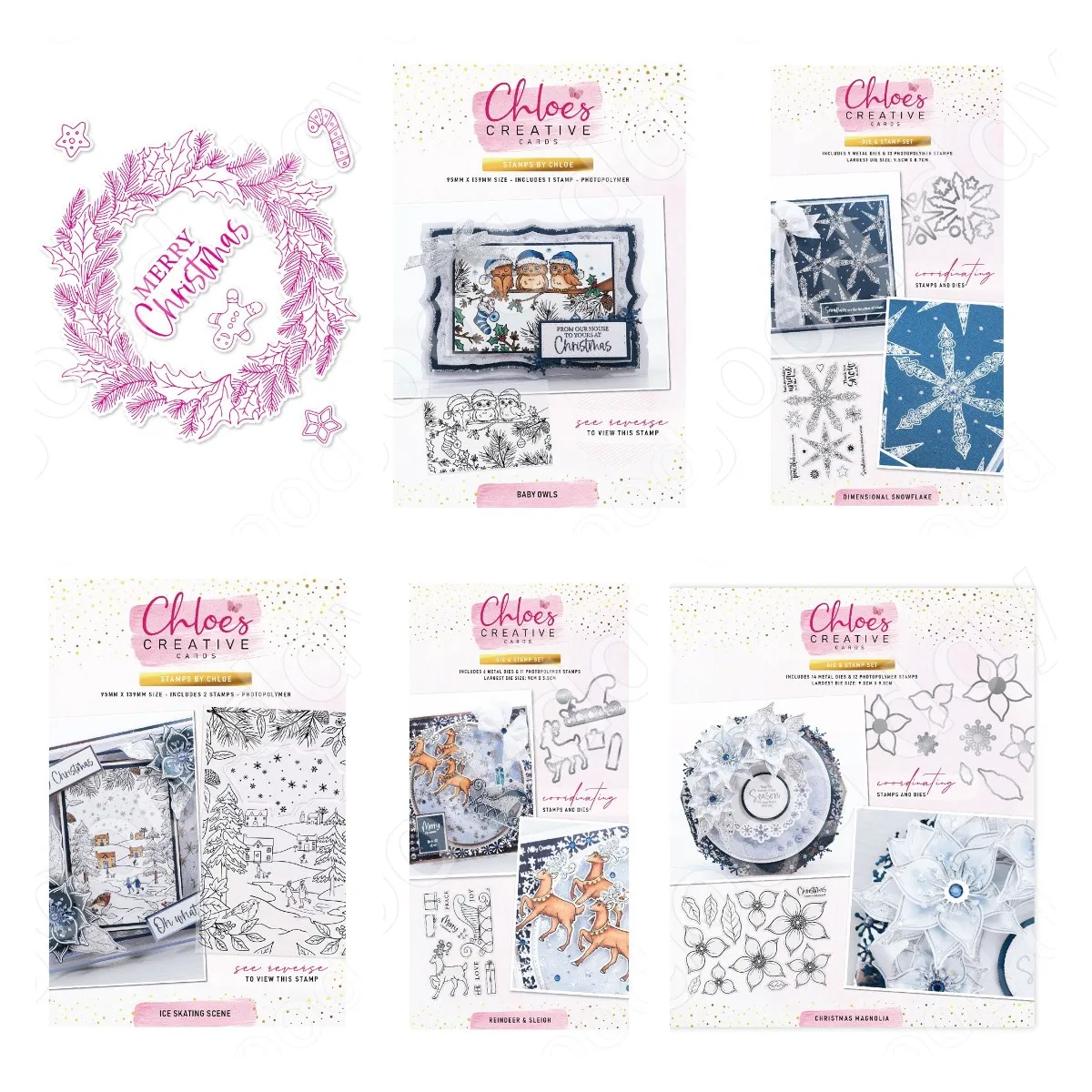 Clear Silicone Stamps For Card Making - Nuovo Natale Alce Fiocco di neve