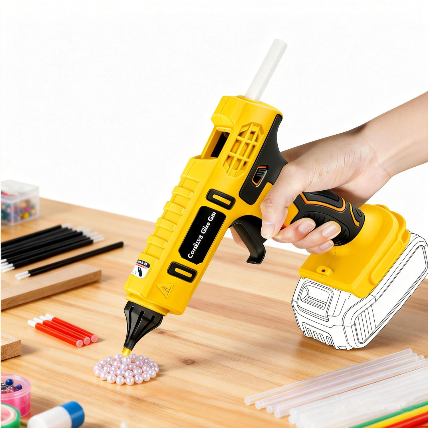 Hot Melt Glue Gun Cordless - Pistola per colla a caldo senza