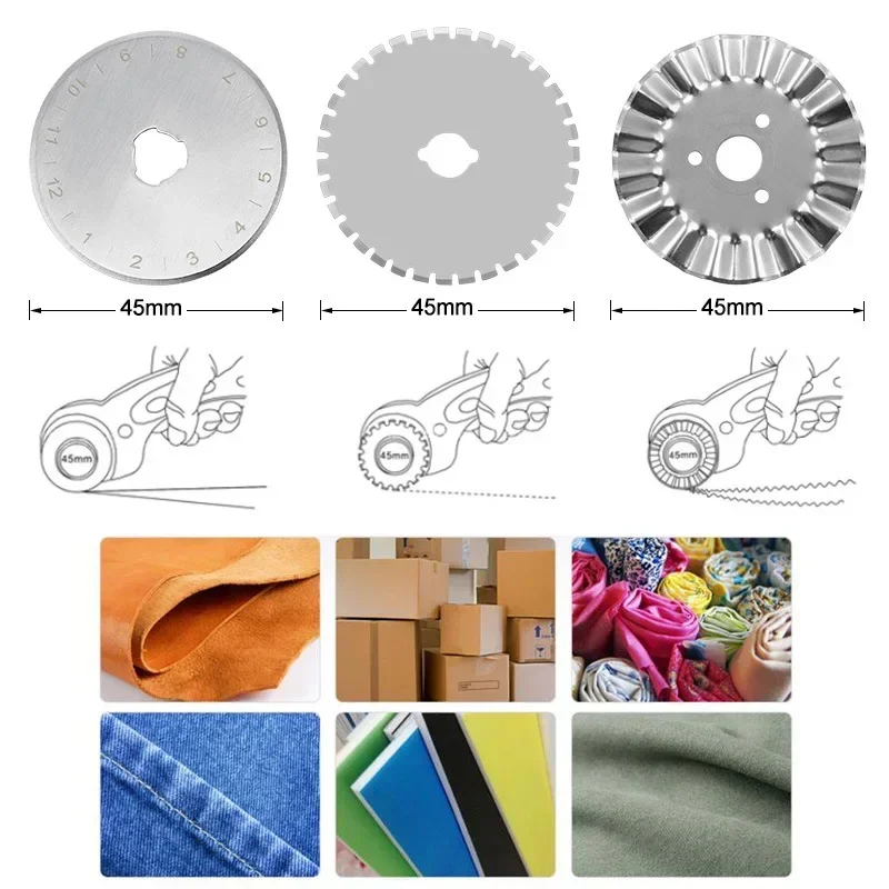 Rotary Cutter For Fabric 45Mm - Taglierina Rotante 45mm per Carta, Tessuti,