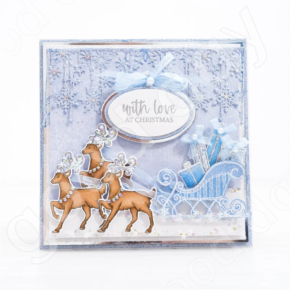 Nuovo Natale Alce Fiocco di ne - Clear Silicone Stamps For Card Making recensione e prezzo