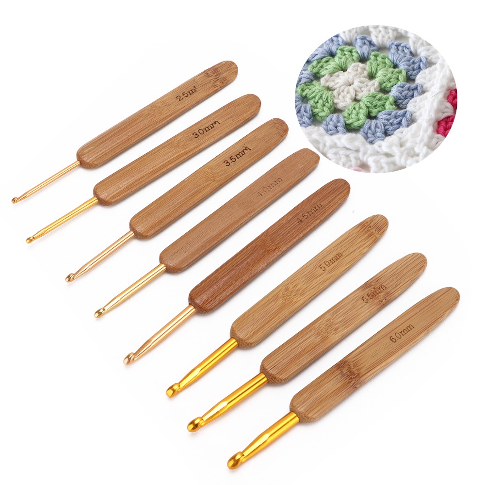 Set di 8 uncinetti da uncinett - Wooden Crochet Hooks Ergonomic Handle recensione e prezzo