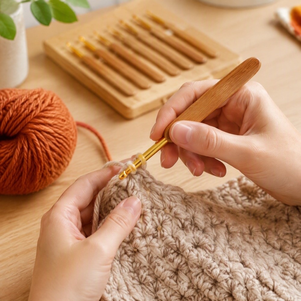 Set di 8 uncinetti da uncinett - Wooden Crochet Hooks Ergonomic Handle recensione e prezzo
