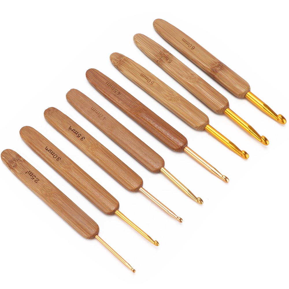 Set di 8 uncinetti da uncinett - Wooden Crochet Hooks Ergonomic Handle recensione e prezzo